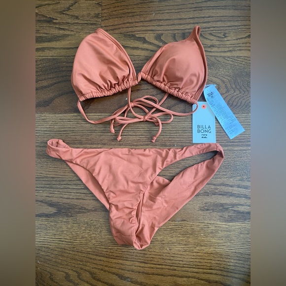 Billabong Sol Searcher Tanga Bikini Top Only in Color Henna NWT - Picture 4 of 6